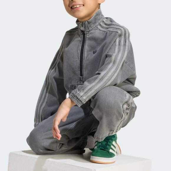 adidas Originals Kids Denim Pants and Jacket Crew Set, Grey Size 5T, Unisex - Picture 6 of 9
